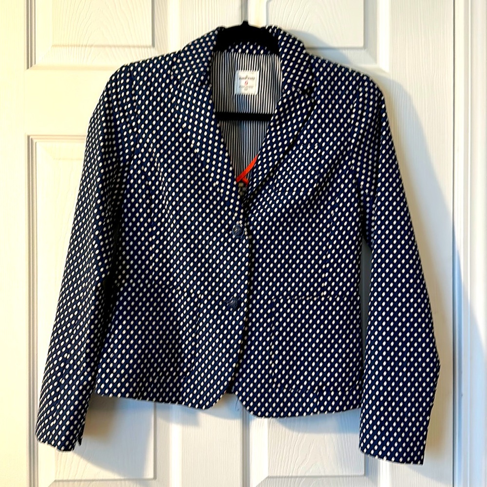 GAP “The Academy Blazer” navy/white polka dot